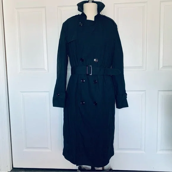Defense Logistics Agency All Weather Lined Black Army Trench Coat 38R - Picture 3 of 12